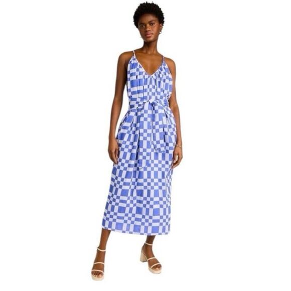 Mara Hoffman Blue & White checkered Sydney Dress Size s - Picture 2 of 9